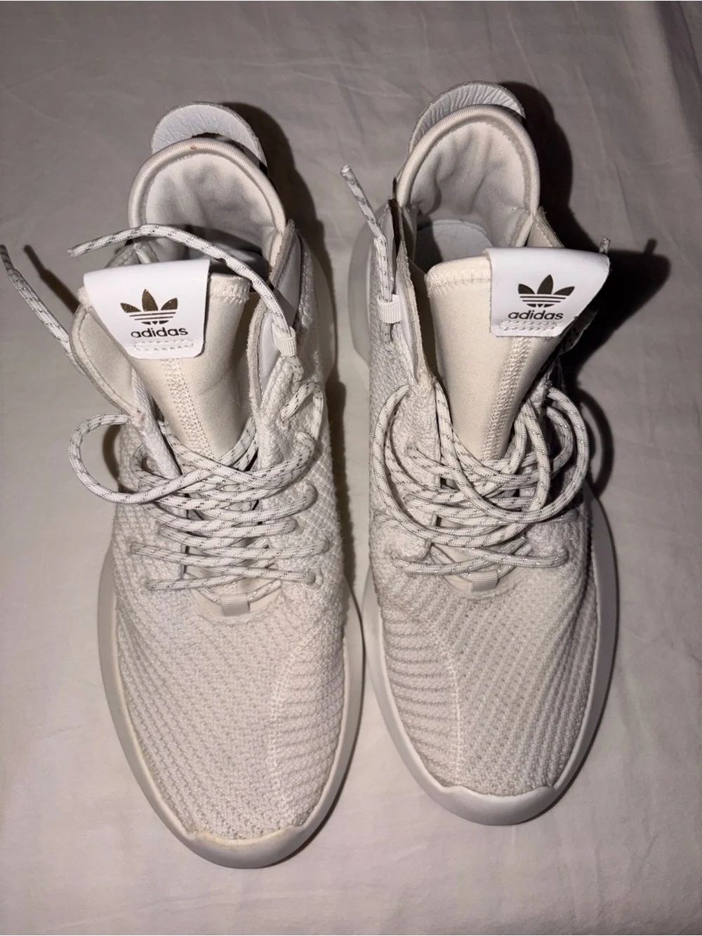 Adidas Tubular Rise Primeknit Cream White Sneakers (AH2076) Mens Size 8